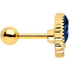 Load image into Gallery viewer, 16G 1/4 Blue Gem Gold Tone Noble Drop Cartilage Tragus Earring