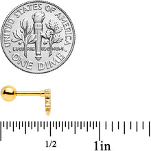 Load image into Gallery viewer, 16G 1/4 Clear CZ Gem Gold Tone Fancy Heart Cartilage Tragus