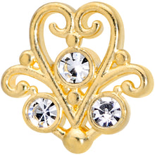 Load image into Gallery viewer, 16G 5/16 Clear CZ Gem Gold Tone Fancy Heart Labret Monroe Tragus