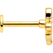 Load image into Gallery viewer, 16G 5/16 Clear CZ Gem Gold Tone Fancy Heart Labret Monroe Tragus