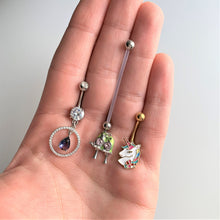 Load image into Gallery viewer, Gold Tone Rainbow Unicorn Belly Ring