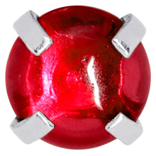 Load image into Gallery viewer, Red CZ Gem Smooth Hemisphere Barbell Tongue Ring