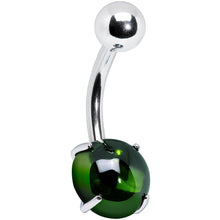 Load image into Gallery viewer, Light Green CZ Gem Smooth Hemisphere Belly Ring