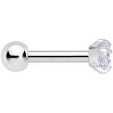 Load image into Gallery viewer, 16G 1/4 Clear CZ Gem G23 Titanium 3mm Cartilage Tragus Earring