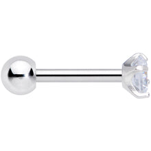 Load image into Gallery viewer, 18G 1/4 Clear CZ Gem G23 Titanium 3mm Cartilage Tragus Earring