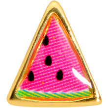 Load image into Gallery viewer, 18G 5/16 Gold Tone Watermelon L Shaped Nose Ring