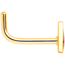 Load image into Gallery viewer, 18G 5/16 Gold Tone Watermelon L Shaped Nose Ring
