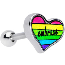 Load image into Gallery viewer, 16G 1/4 Rainbow Embrace Pride Heart Cartilage Tragus