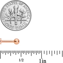 Load image into Gallery viewer, 14G 5/16 Rose Gold Tone Simple Labret Monroe Tragus