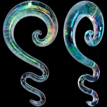 Load image into Gallery viewer, 00G Iridescent Clear Glass Zig Zag Spiral Taper Set