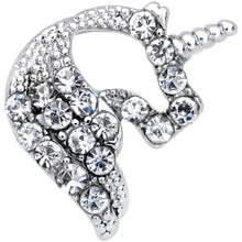 Load image into Gallery viewer, 16G 1/4 Clear Gem Silhouette Unicorn Cartilage Tragus Earring