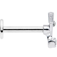 Load image into Gallery viewer, 16G 5/16 Clear CZ Gem Crossed Golf Clubs Labret Monroe Tragus