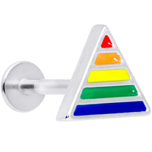Load image into Gallery viewer, 16G 5/16 Rainbow Pride Triangle Labret Monroe Tragus