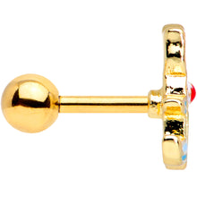 Load image into Gallery viewer, 16G 1/4 Gold Tone Blue White Mermaid Cat Cartilage Tragus