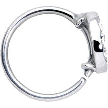 Load image into Gallery viewer, 20G 5/16 Clear CZ Gem Moon Heart Nose Hoop