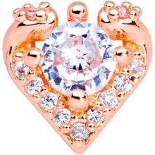 Load image into Gallery viewer, 16G 1/4 Clear CZ Gem Rose Gold Tone Valentine Cartilage Tragus