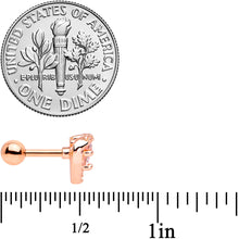 Load image into Gallery viewer, 16G 1/4 Clear CZ Gem Rose Gold Tone Valentine Cartilage Tragus