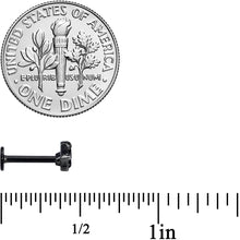 Load image into Gallery viewer, 16G 5/16 Black Gem Black Bat Halloween Labret Monroe Tragus