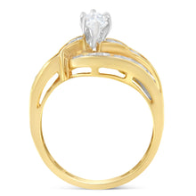 Load image into Gallery viewer, 14KT Two-Toned Gold Marquise, Baguette and Round Cut Diamond Bypass Ring (1 cttw, H-I Color, SI1-SI2 Clarity) (Size 7)