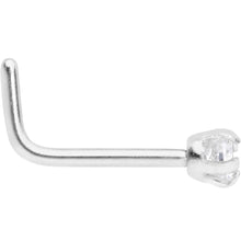Load image into Gallery viewer, 20G 1/4 Clear 2mm CZ Gem L Shaped Nose Ring
