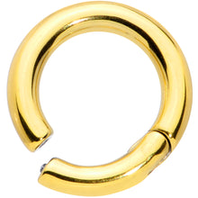 Load image into Gallery viewer, 8G 1/2 Gold Tone PVD Steel Hinged Segment Ring