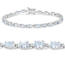 Load image into Gallery viewer, 8.80 Carat Genuine Aquamarine .925 Sterling Silver Bracelet