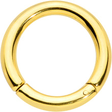 Load image into Gallery viewer, 8G 5/8 Gold Tone PVD Steel Hinged Segment Ring