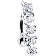 Load image into Gallery viewer, 16G Solid 14K White Gold TOP DROP Cubic Zirconia DELIGHT Belly Ring