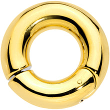 Load image into Gallery viewer, 0G 9/16 Gold Tone PVD Steel Hinged Segment Ring