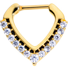 Load image into Gallery viewer, 16G 5/16 Clear CZ Gem Gold Tone Chevron Septum Clicker