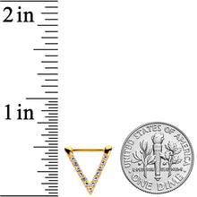 Load image into Gallery viewer, 16G 5/16 Clear CZ Gem Gold Tone Sleek Triangle Septum Clicker