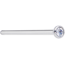 Load image into Gallery viewer, 18G 3/4 Clear CZ Gem Grade 23 Titanium Fishtail Nose Ring 2.5mm