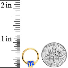 Load image into Gallery viewer, 16G 3/8 Gold Tone Blue Teacup Septum Clicker