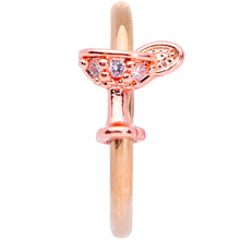 Load image into Gallery viewer, 16G 3/8 Clear Gem Rose Gold Tone Cocktail New Year Septum Clicker