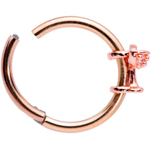 Load image into Gallery viewer, 16G 3/8 Clear Gem Rose Gold Tone Cocktail New Year Septum Clicker