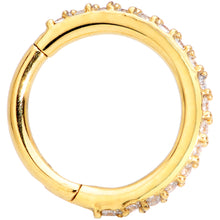 Load image into Gallery viewer, 16G 5/16 Clear CZ Gem Gold Tone Hinged Segment Ring
