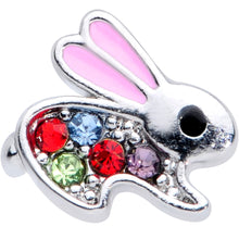 Load image into Gallery viewer, 20G 7mm Red Gem Bunny Rabbit L Shaped Nose Ring
