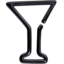 Load image into Gallery viewer, 16G 5/16 Black Plated Bottoms Up Wine Glass Closure Ring