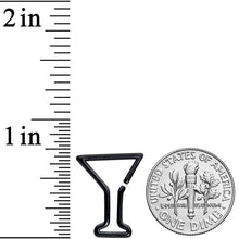 Load image into Gallery viewer, 16G 5/16 Black Plated Bottoms Up Wine Glass Closure Ring