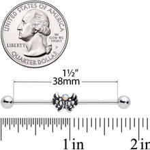 Load image into Gallery viewer, 14G Aurora Gem Angel Wings Christmas Industrial Barbell 38mm