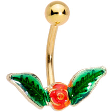 Load image into Gallery viewer, Clear Gem Gold Tone Holiday Deco Christmas Dangle Belly Ring Set of 3