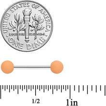 Load image into Gallery viewer, 14G 9/16 Tan White Matte Barbell Nipple Ring Set of 4
