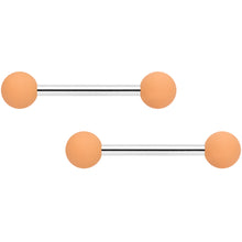 Load image into Gallery viewer, 14G 9/16 Tan Matte Barbell Nipple Ring Set