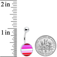 Load image into Gallery viewer, Pink Red White Lesbian Pride Flag Belly Ring