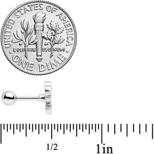 Load image into Gallery viewer, 16G 1/4 Black White Panda Bear Cartilage Tragus Earring