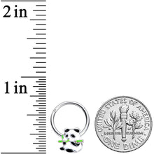 Load image into Gallery viewer, 16G 3/8 Black White Hungry Panda Hinged Segment Ring