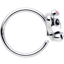 Load image into Gallery viewer, 18G 3/8 Black White Precious Panda Nose Hoop