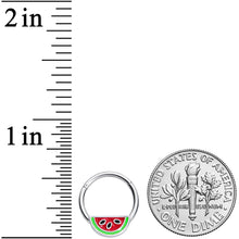Load image into Gallery viewer, 16G 3/8 Red Green Juicy Watermelon Fruit Hinged Segment Ring