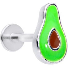 Load image into Gallery viewer, 16G 3/8 Groovy Green Avocado Fruit Labret Monroe Tragus