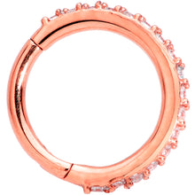 Load image into Gallery viewer, 16G 5/16 Clear CZ Gem Rose Gold Tone Hinged Segment Ring